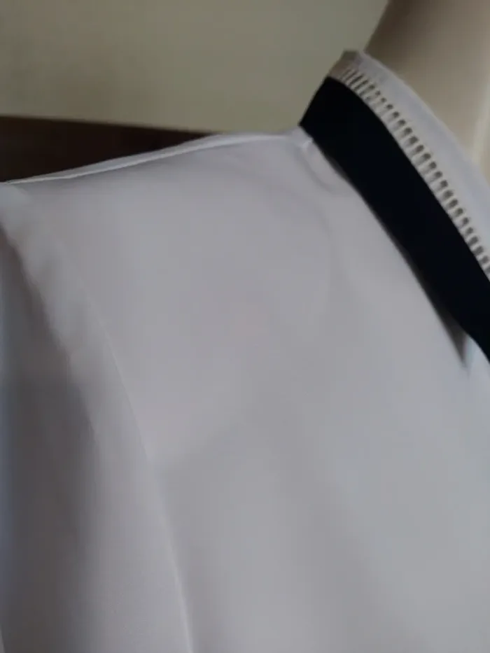 Chemise chemisier top blouse blanche marine navy white classique chic - photo numéro 4