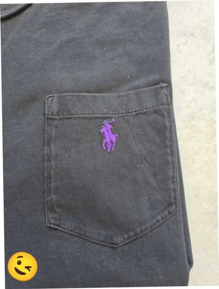 T-shirt Ralph Lauren S coupe col rond noir Homme Men tee107 - photo numéro 2