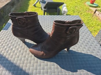 Bottines cuir brun fourrées