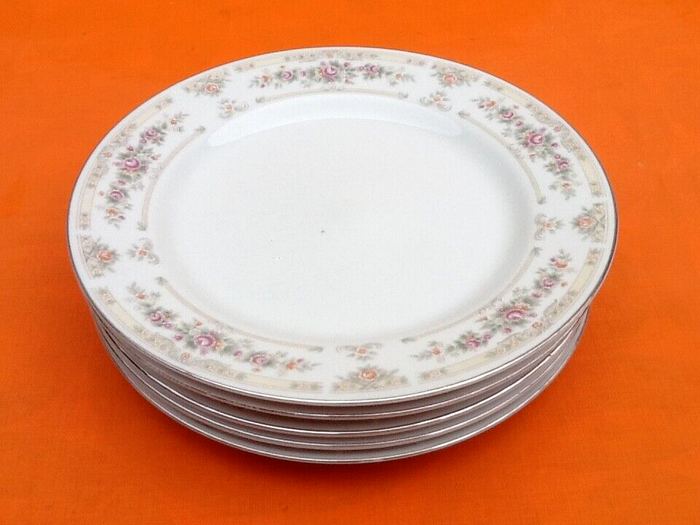 5 grandes assiettes Porcelaine à décor floral - photo numéro 5