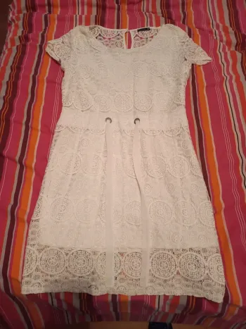 🤍 Robe blanche en dentelle – style bohème chic 🤍