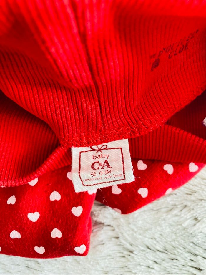 Legging épais coeur rouge 1 mois C&A Baby - photo numéro 2