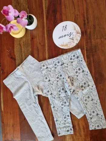 Lot de 2 leggings longs 18 mois