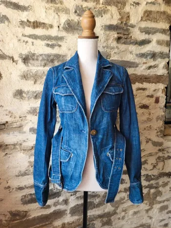 Veste en jean bleue Zara Trafaluc Taille 36