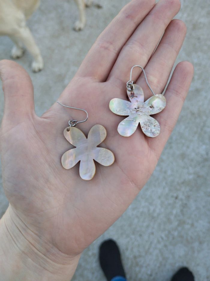 Boucles d'oreilles en nacre de coquillages