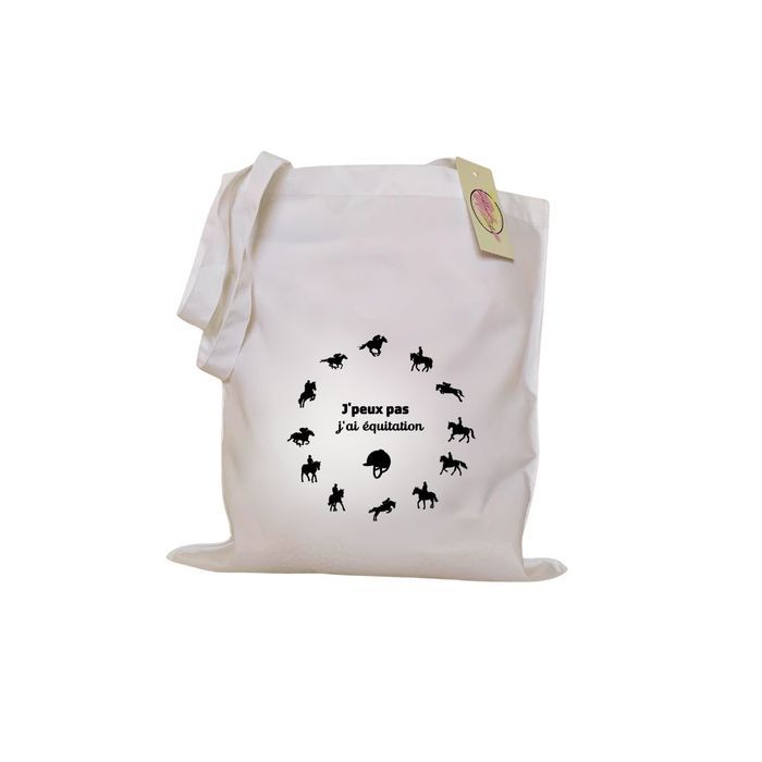 Sac personnalisable « j’peux pas j’ai équitation »