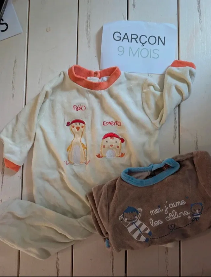 Lot Pijamas hiver bébé garçon 9 mois