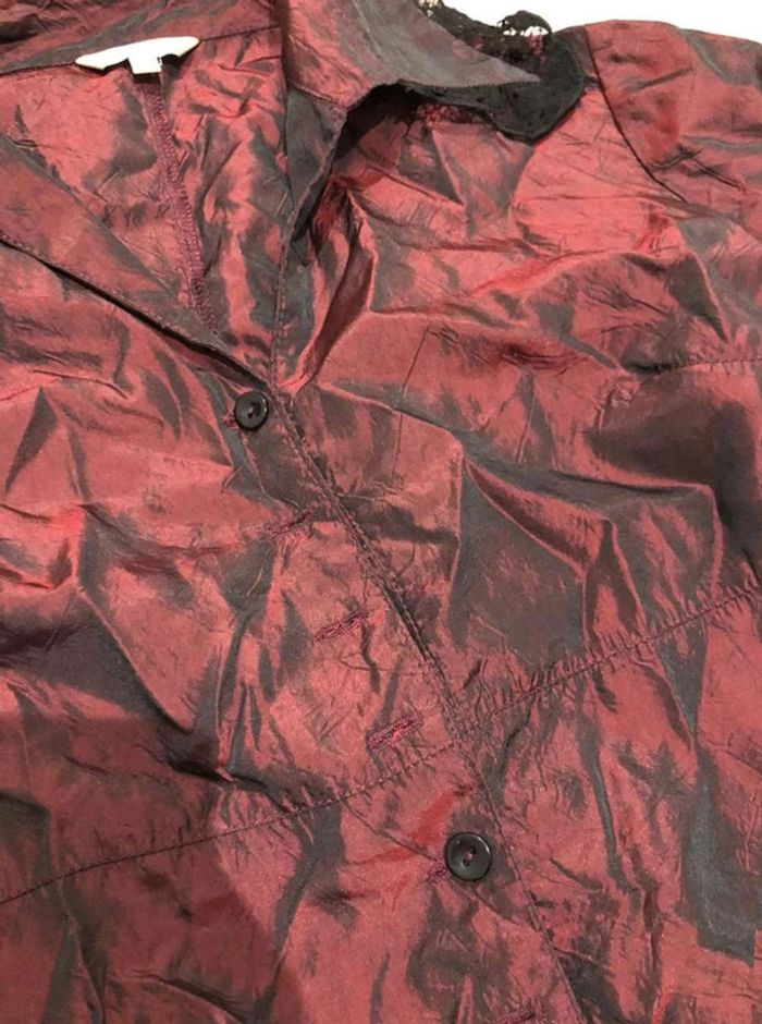 Chemise rouge Bordeau dentelles - photo numéro 4