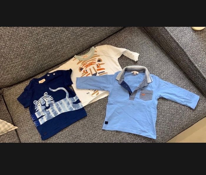 Lot de 3 tee-shirts Catimini, 6 mois en très bon état.