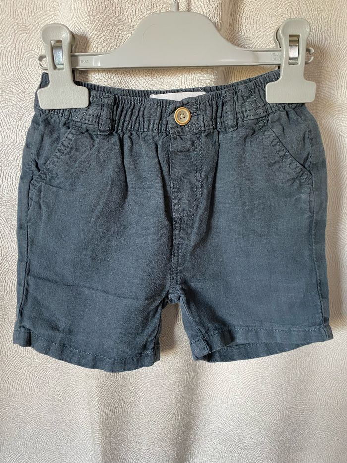 Short lin bleu petrol 9-12 mois Zara