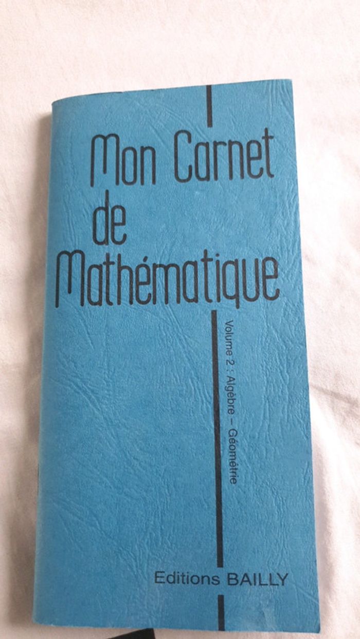 Mon carnet de mathématiques - volume 2