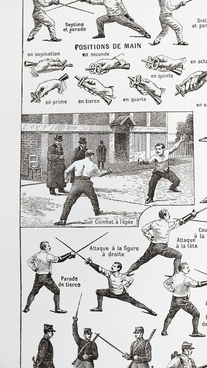 Affiche sur l'escrime, d'après une lithographie de 1928 - photo numéro 4