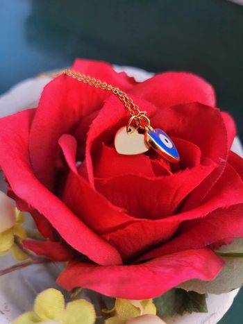 Chaine et médaillons cœur oeil de Nazar