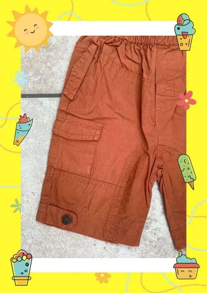 Pantacourt marron orange Orchestra 1 ans 12 mois - photo numéro 3