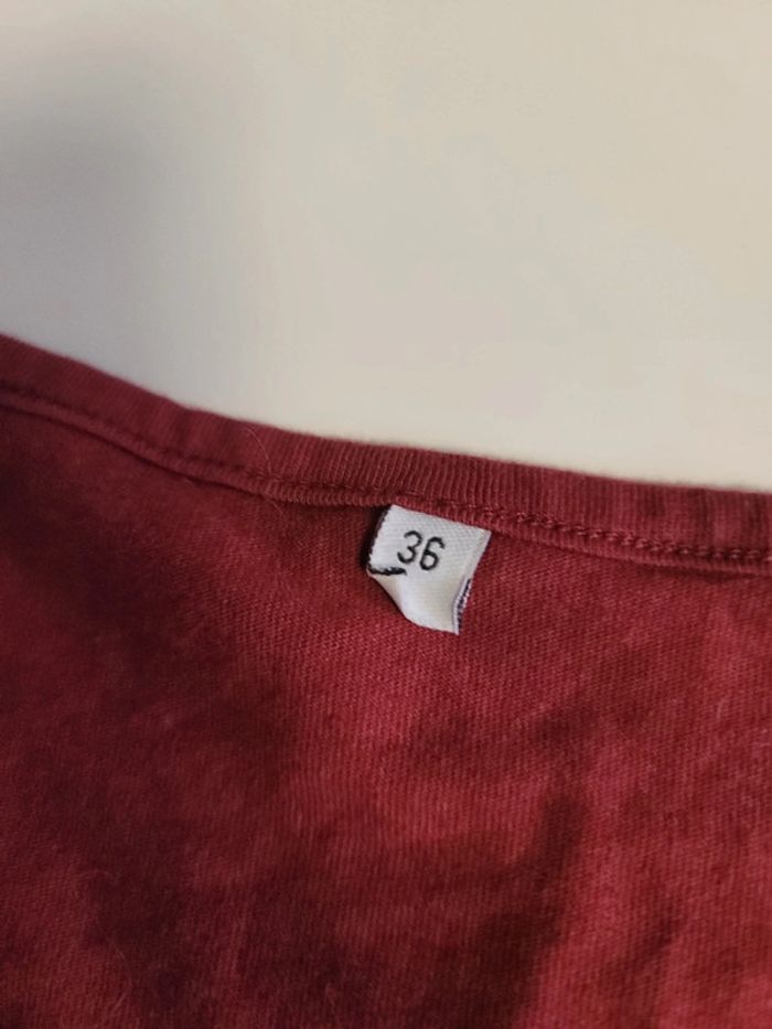 Haut femme bordeaux 36 tbe - photo numéro 4