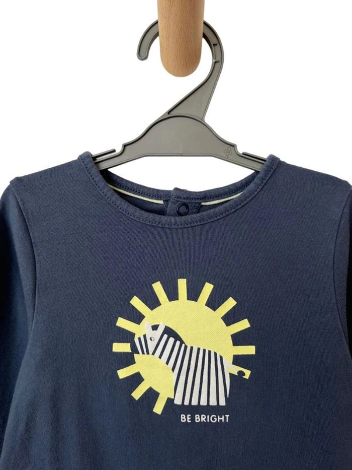 Pyjama coton gris-bleu (zèbre + soleil) - Okaïdi 23 mois (86cm) - photo numéro 2