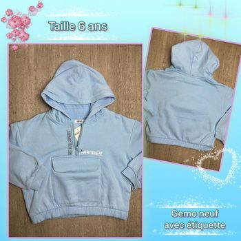Sweat a capuche avec poche ventrale - taille 6 ans - neuf
