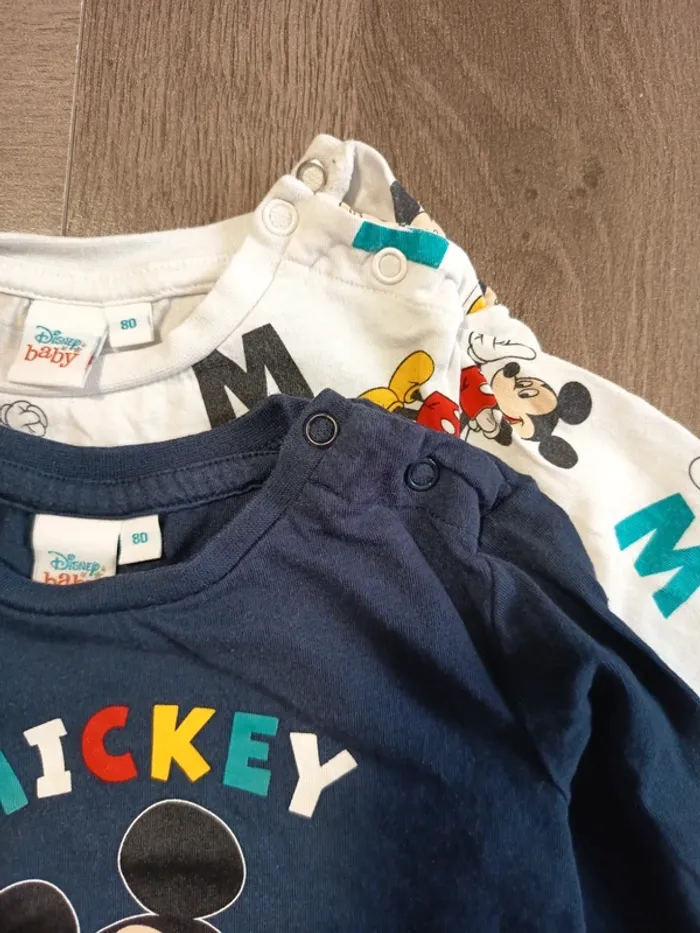 Lot 2 tee-shirts manches longues Mickey - photo numéro 7