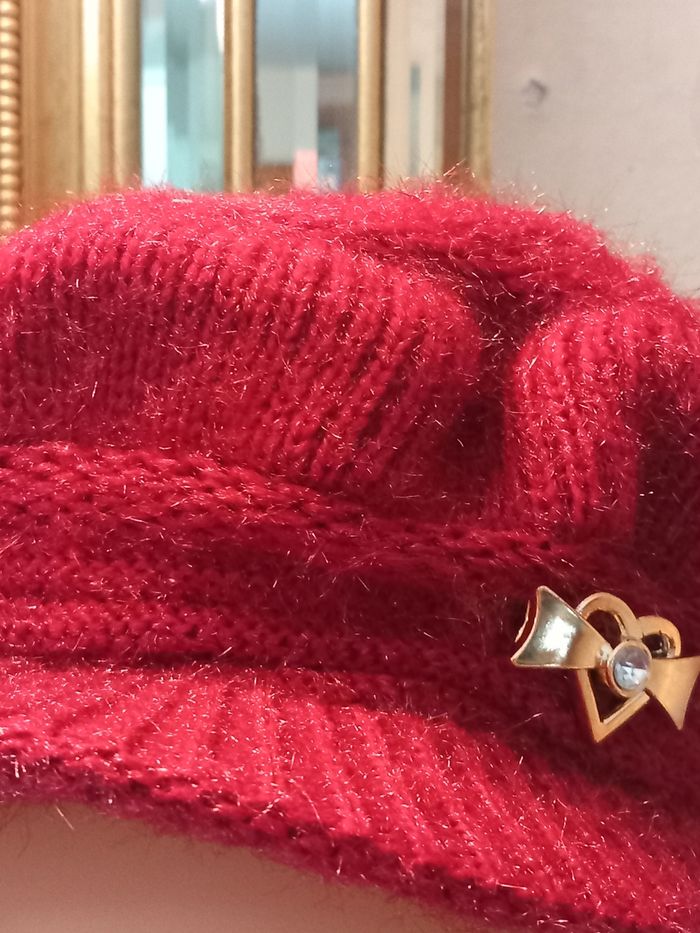 Casquette en laine synthétique couleur rouge - photo numéro 7