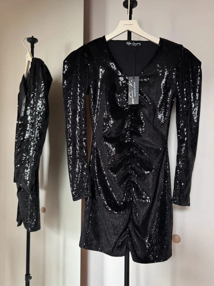 Robe à sequins noir XS Olga Leyers