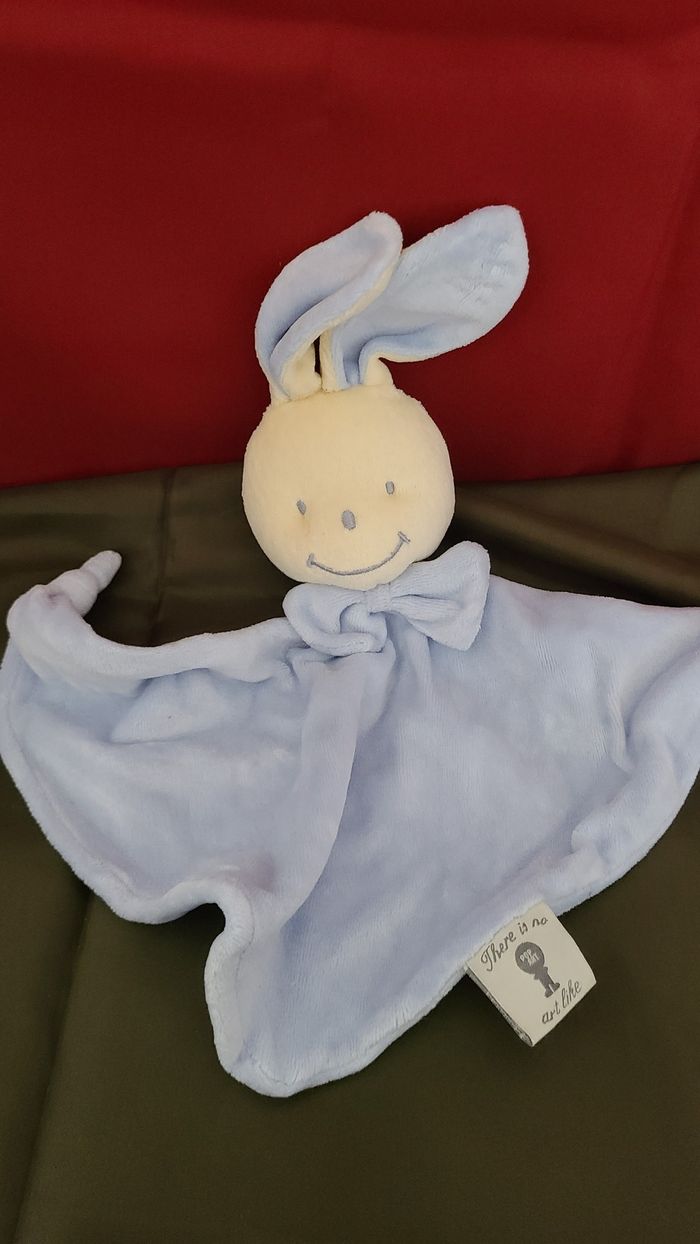 peluche lapin Bunny blue bleu pop-art doudou plat - photo numéro 2