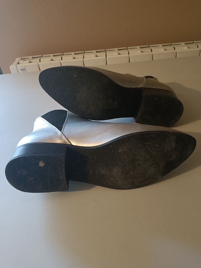 Bottines argenté gris stretch - photo numéro 5