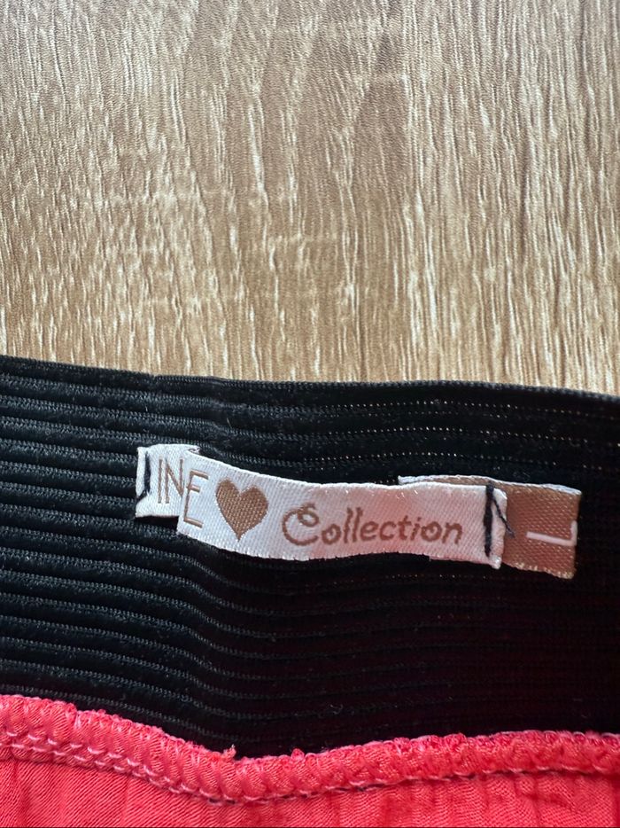 Jupe fluide avec doublure rouge noir élastique inside taille 40 L - photo numéro 5