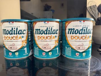 3 boîtes lait modilac doucea 1er age neuves non ouvertes