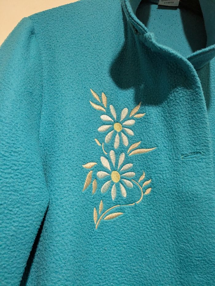 Belle robe de chambre vintage bleue turquoise. Taille 40 - photo numéro 4