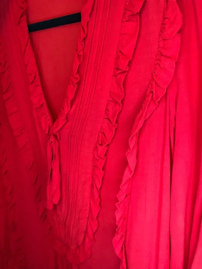 Robe à manches longues rouge Claudie Pierlot taille 36 - photo numéro 6