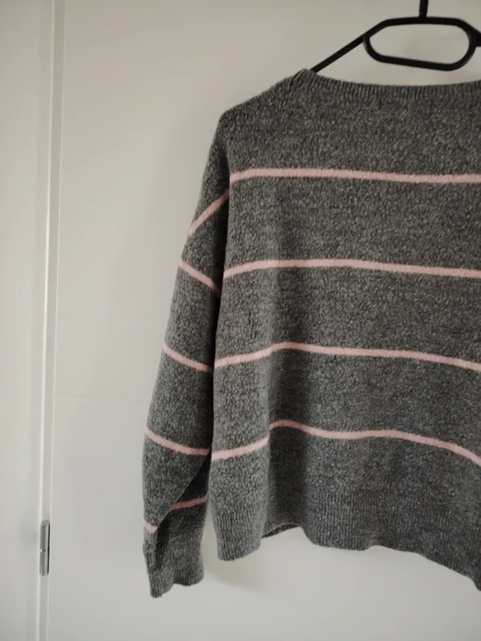 pull gris & rose taille M - photo numéro 5