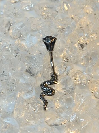  Piercing yeux tete de serpent nombril cobra en 3D bijoux 