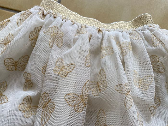 Jupe en tulles H&M ecru et or petits papillon neuve - photo numéro 2