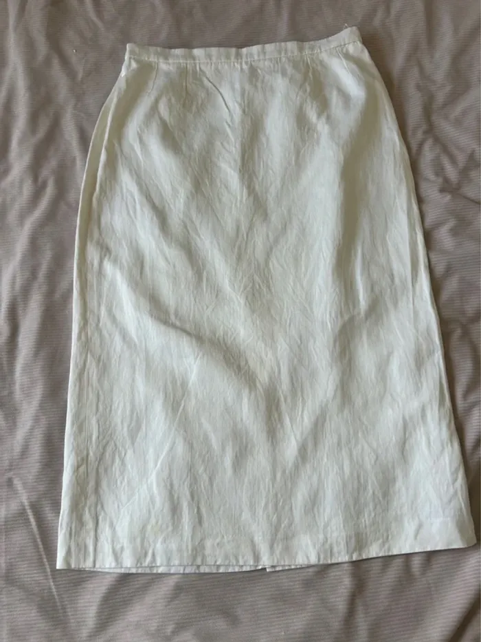 Jupe mi-longue MaxMara en coton et lin – élégante et légère