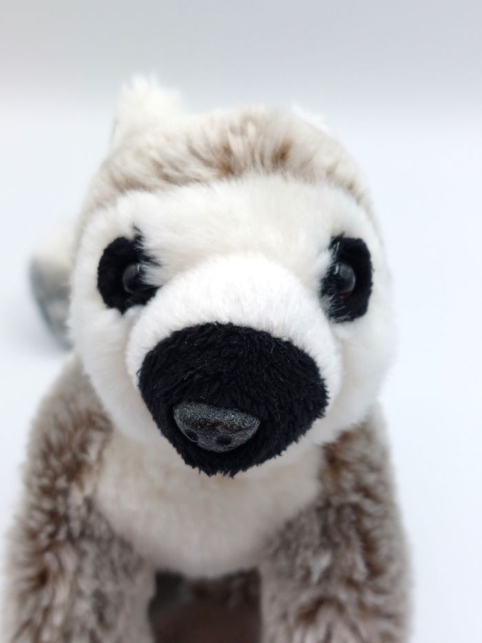 Petite peluche doudou lémurien beige chiné blanc NATURE PLANET longueur 21 cm - photo numéro 9