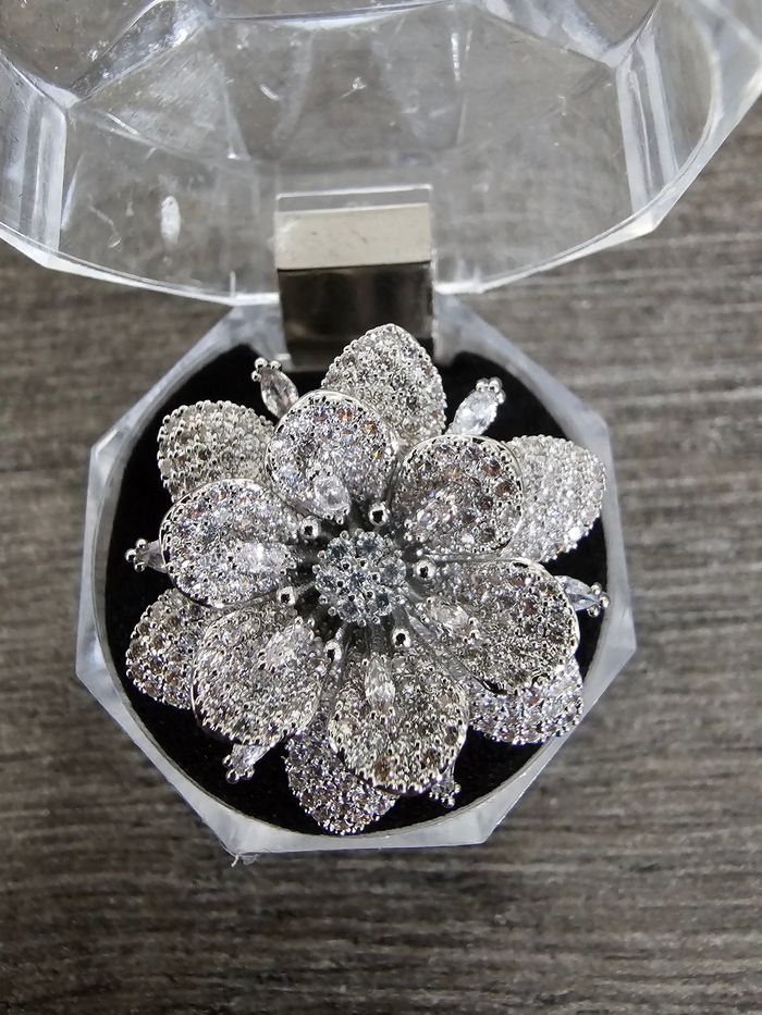 Bijou bague femme argenté ajustable grosse fleure 18€ - photo numéro 3