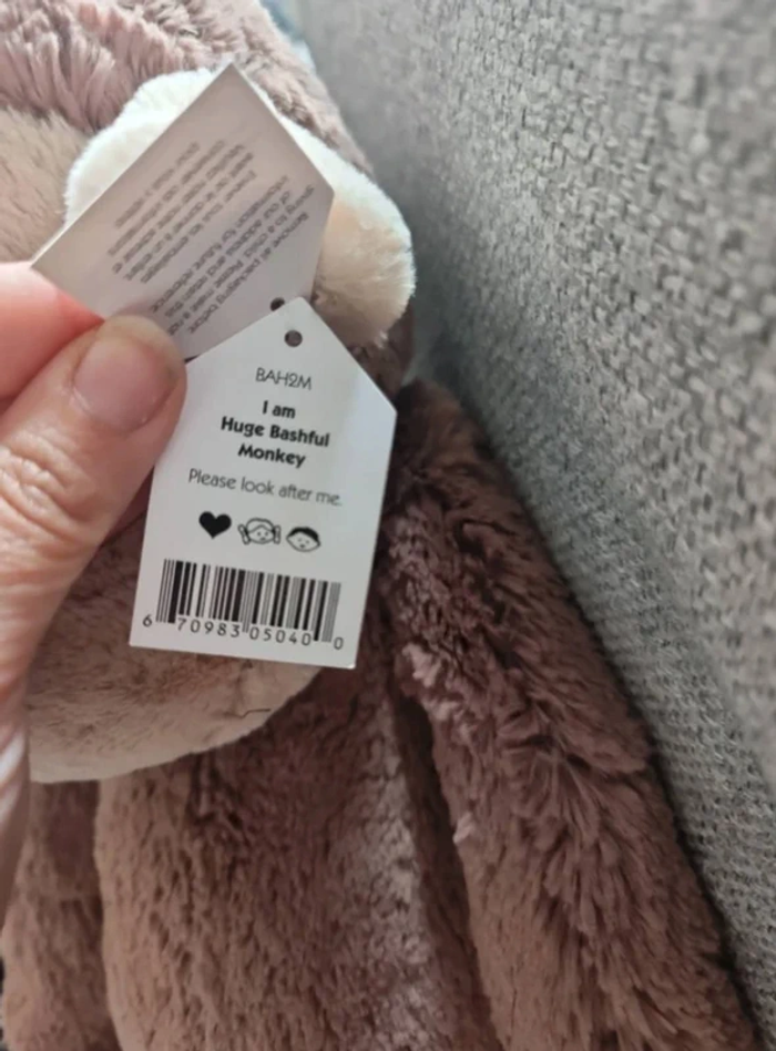 ellycat énorme singe timide bnwt rare ! - photo numéro 2
