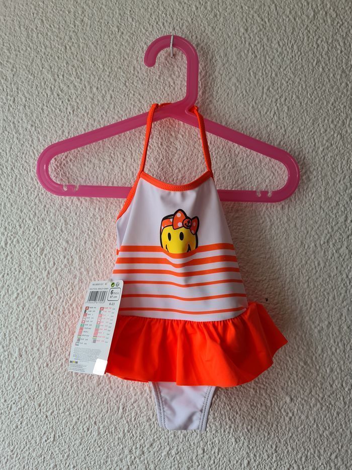 maillot de bain blanc et orange smiley Orchestra