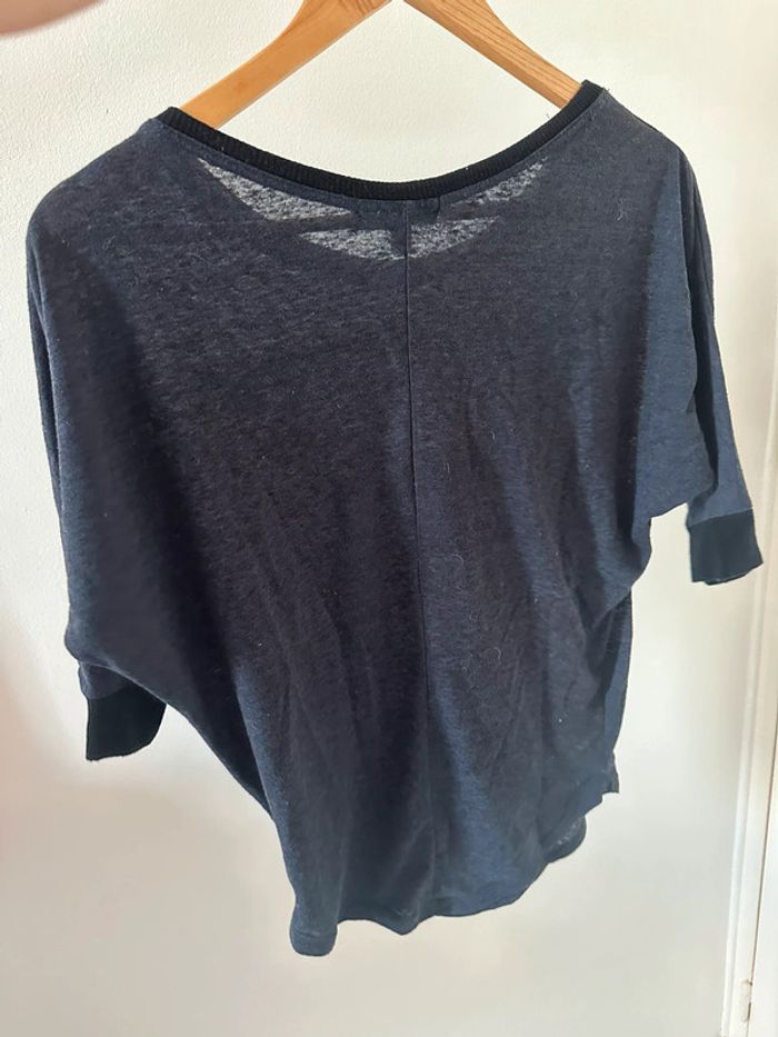 Pull loup bleu marine Zara - photo numéro 3