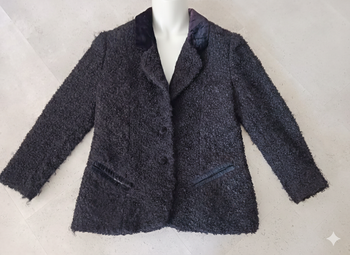 veste noire doublée col velours Taille 38 Faite par une couturière  Neuve