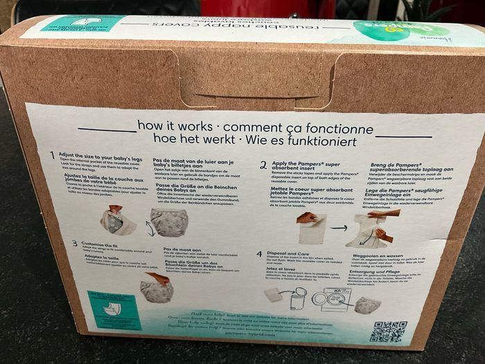Boîte de 3 culottes neuves, lavables, Pampers hybrid, 3 à 16 kilos. 30 % avec code remise - photo numéro 2