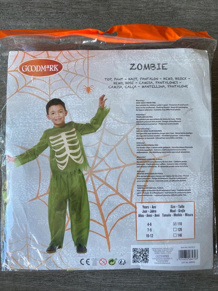Déguisement zombi squelette
