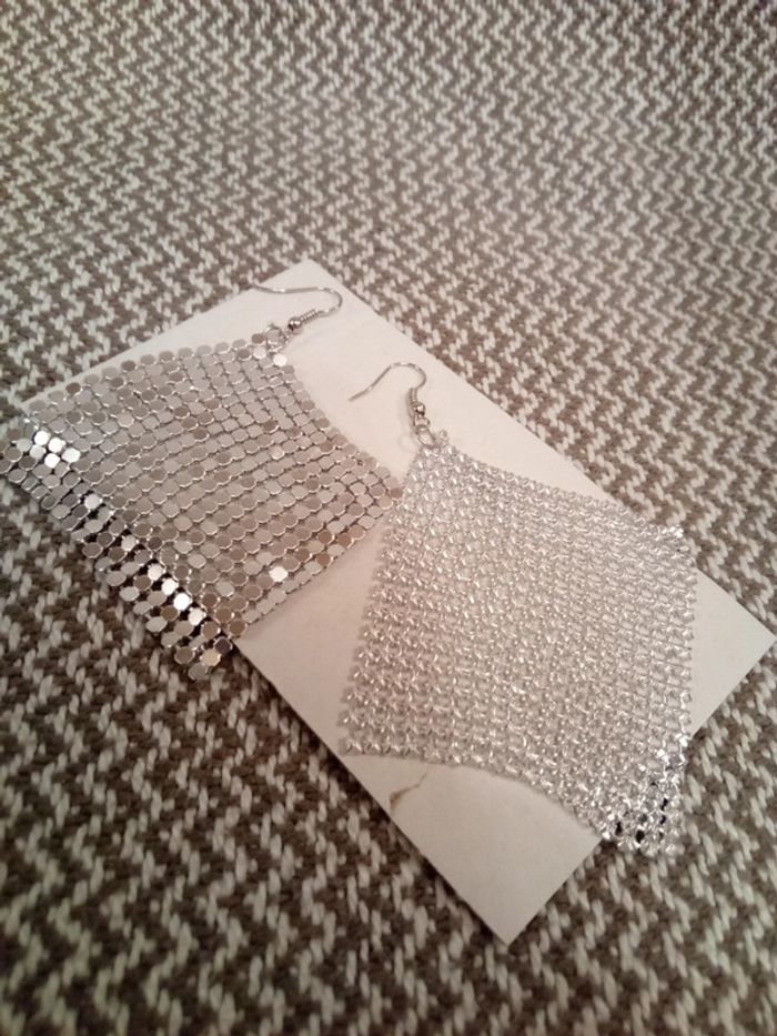 Boucles d'oreilles résilles argentées - photo numéro 10