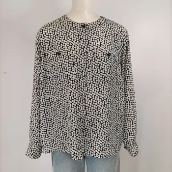 Blouse noir et blanc à carrés vintage old school Lenvol Paris made in france L/42 estimé A330