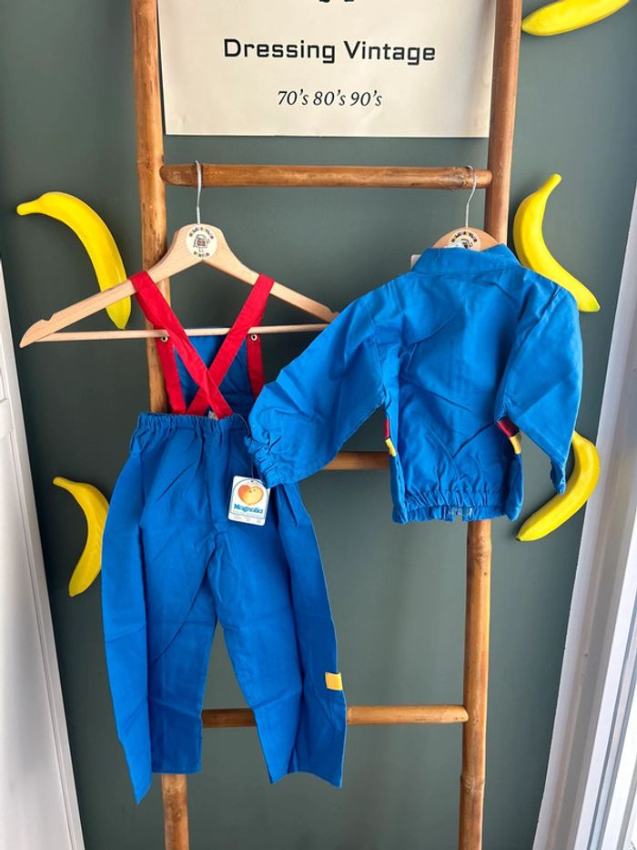 Salopette vintage color block + veste 18M - photo numéro 9