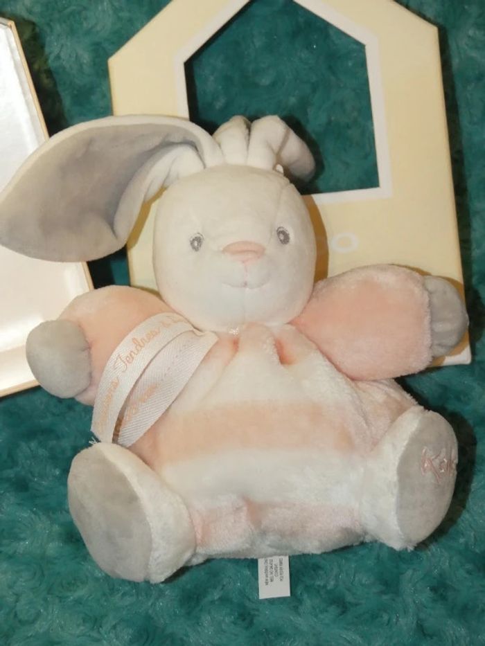 Doudou lapin patapouf kaloo orange blanc🐰  neuf - photo numéro 3