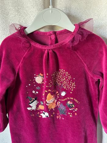 Pyjama velours Fuschia Halloween 12 mois sergent Major