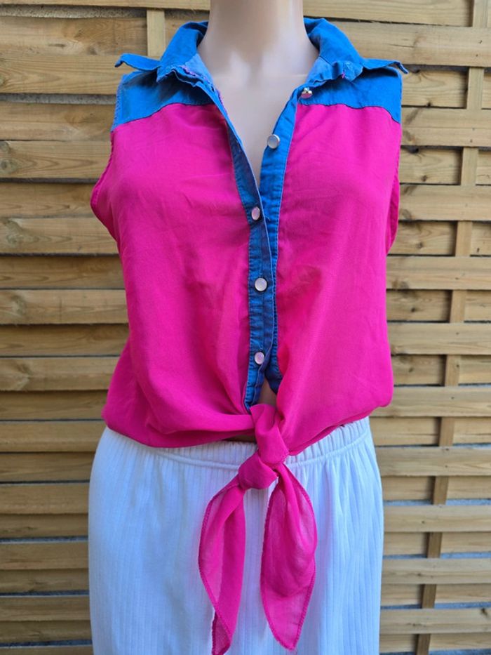 Chemisier voilage à nouer 🍒vintage y2k🍒taille unique