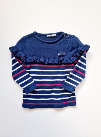 Little Marcel - Pull marinière, manches longues, col rond (2 ans)