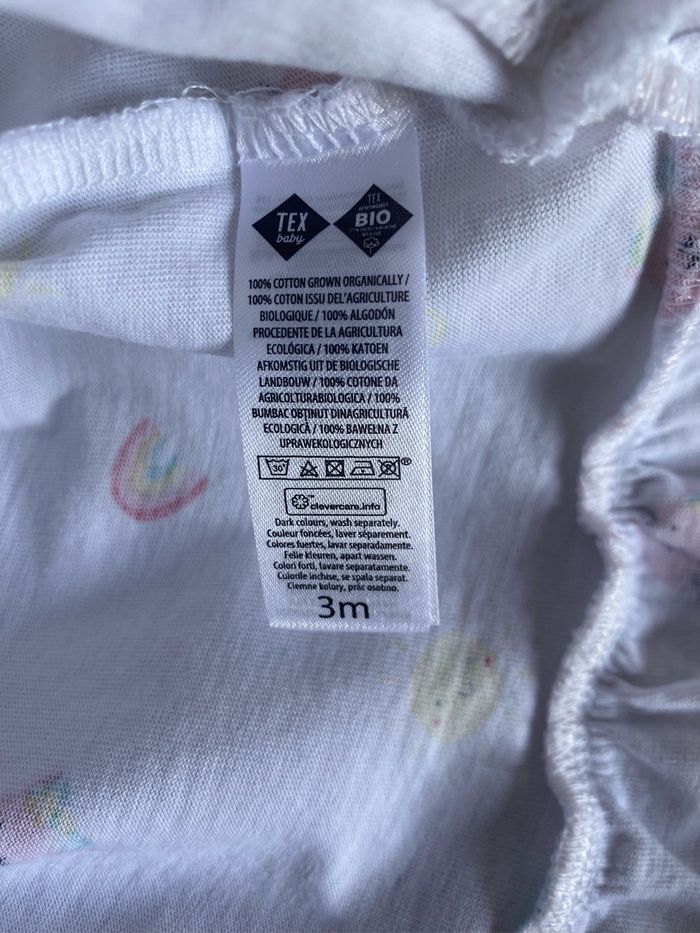 T-shirt tunique blanc imprimé 3 mois Tex - photo numéro 4